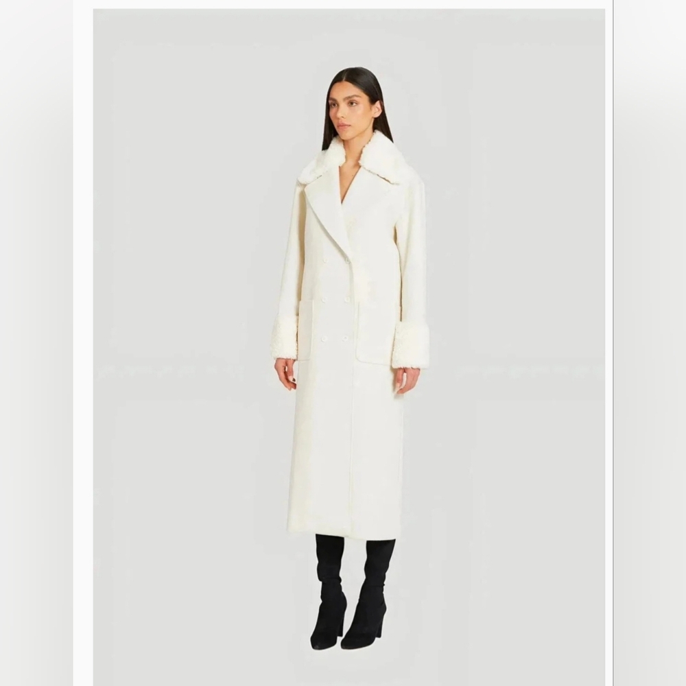 Amanda Uprichard Ivory Carrington Coat Sz Medium - Picture 3 of 17